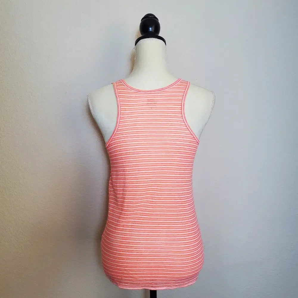 J. Crew Pink Striped Tank Top Small
